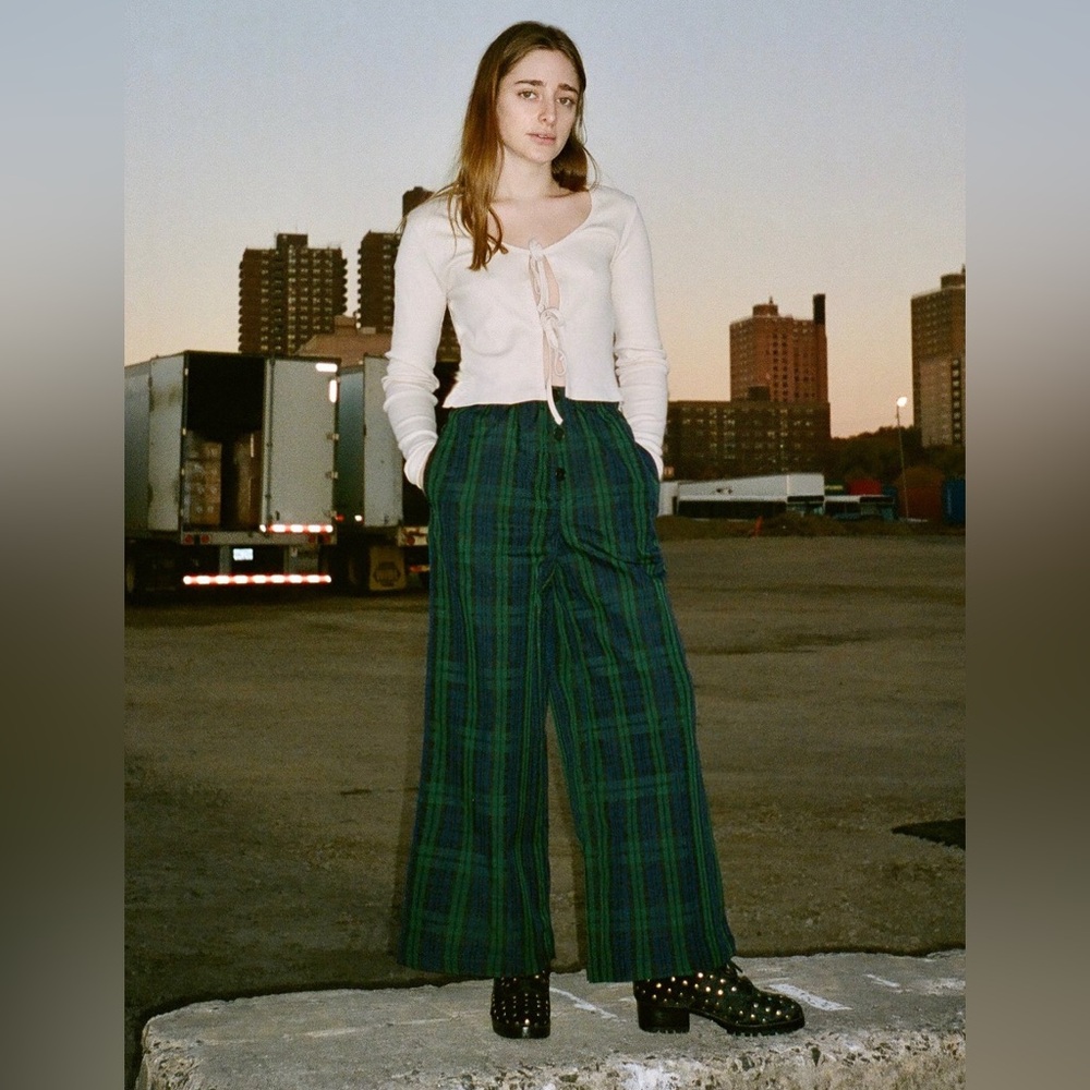 NWT Lisa Says Gah Wide Leg Plaid Pants